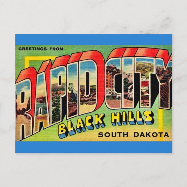 Carte postale de salutations de Rapid City SD (Devant)