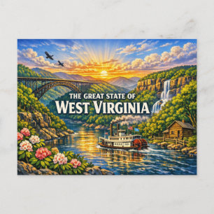 Carte postale de salutations de Virginie-Occidenta