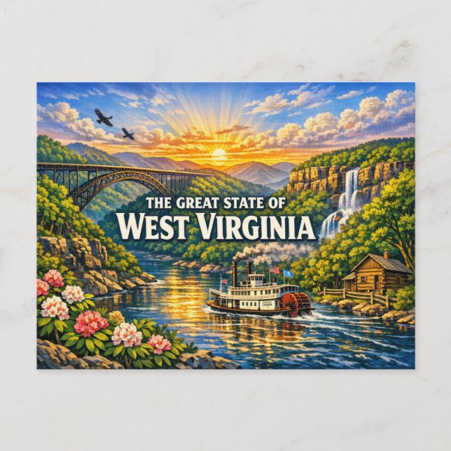Carte postale de salutations de Virginie-Occidenta (Devant)