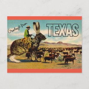 Carte postale de salutations de voyage du Texas -