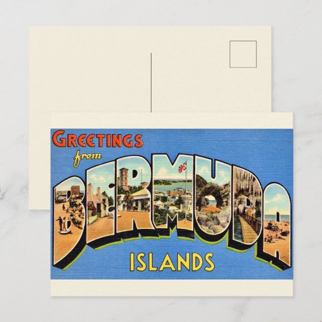 Carte postale de salutations des Bermudes (Devant / Derrière)