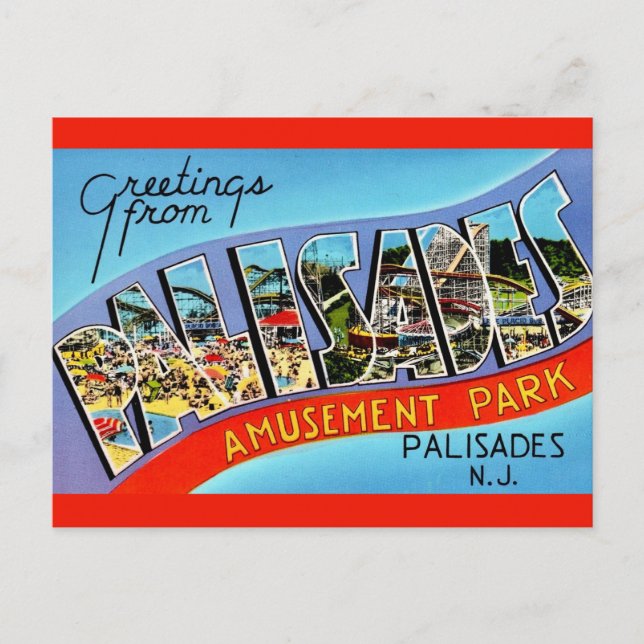 Carte postale de salutations des Palisades NJ (Devant)