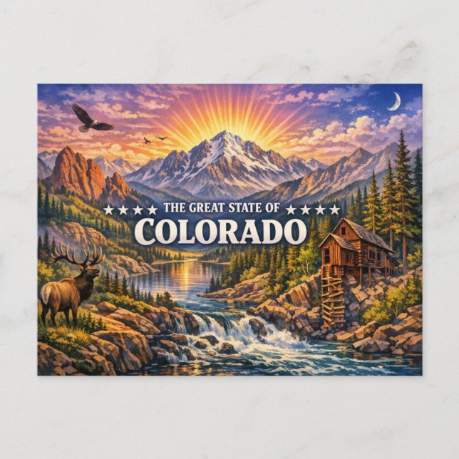 Carte postale de salutations du Colorado (Devant)