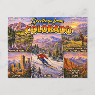 Carte postale de salutations du Colorado