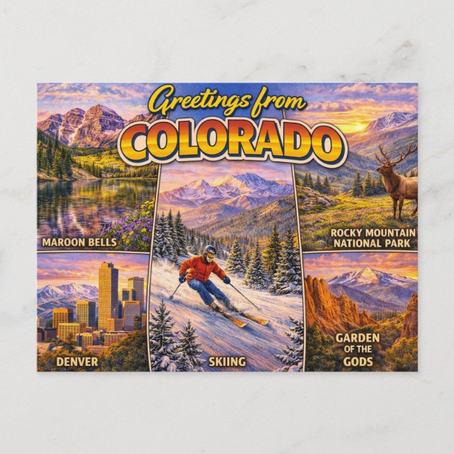 Carte postale de salutations du Colorado (Devant)