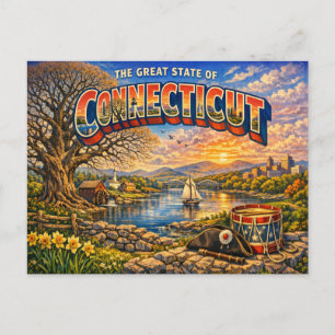 Carte postale de salutations du Connecticut