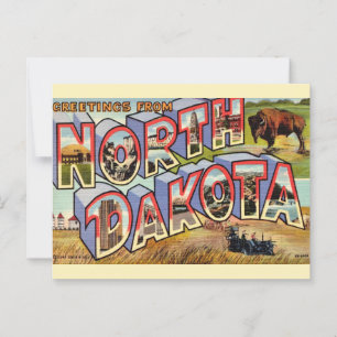 Carte postale de salutations du Dakota du Nord