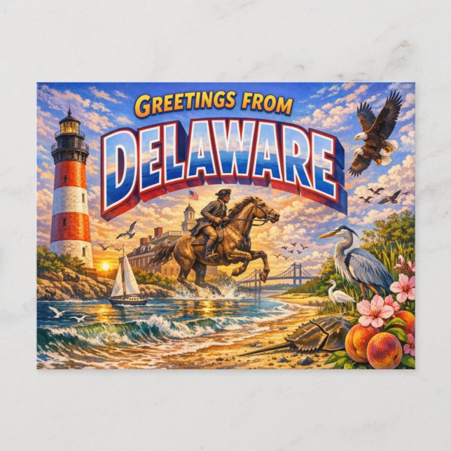 Carte postale de salutations du Delaware  (Devant)