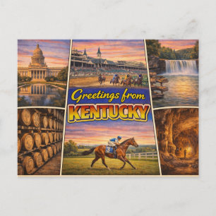 Carte postale de salutations du Kentucky