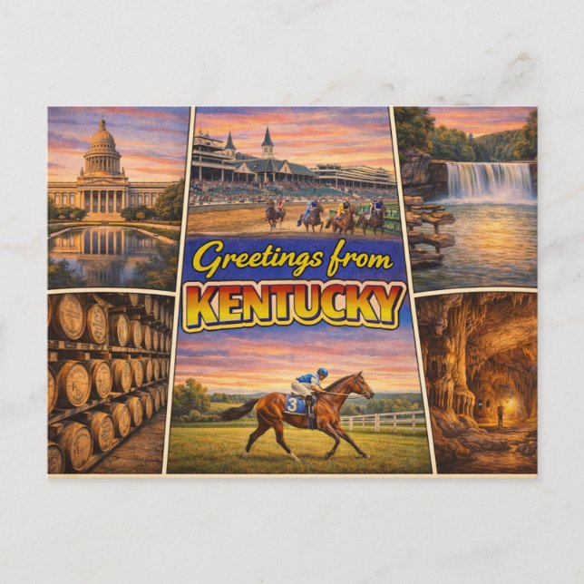 Carte postale de salutations du Kentucky (Devant)