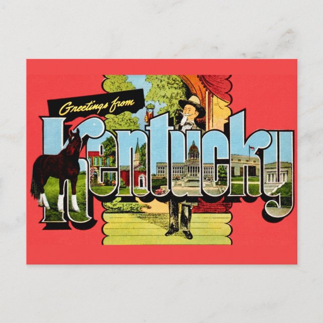 Carte postale de salutations du Kentucky (Devant)