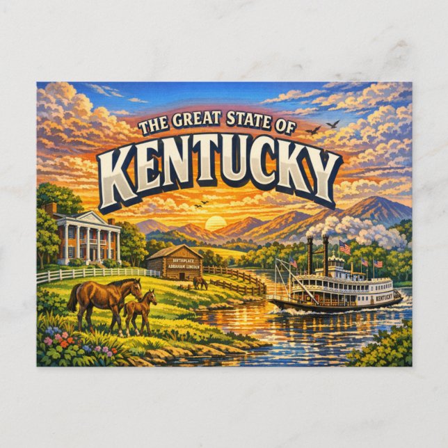 Carte postale de salutations du Kentucky  (Devant)