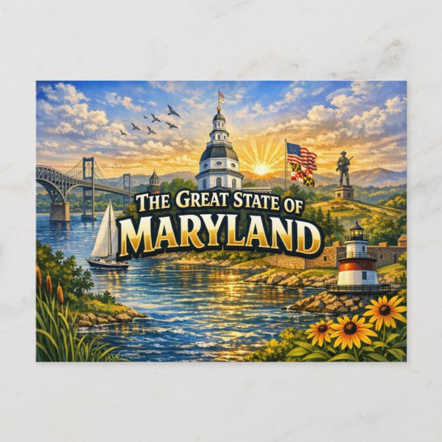 Carte postale de salutations du Maryland  (Devant)