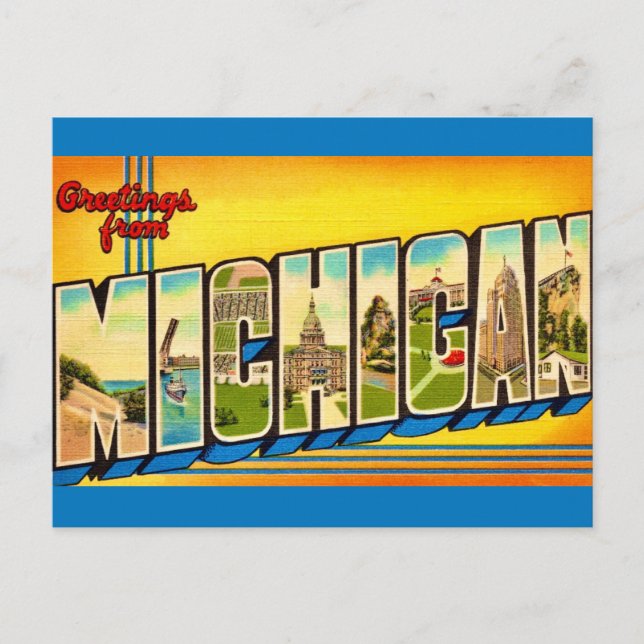 Carte postale de salutations du Michigan (Devant)