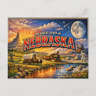 Carte postale de salutations du Nebraska