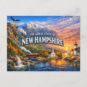 Carte postale de salutations du New Hampshire