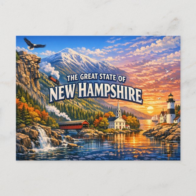 Carte postale de salutations du New Hampshire  (Devant)
