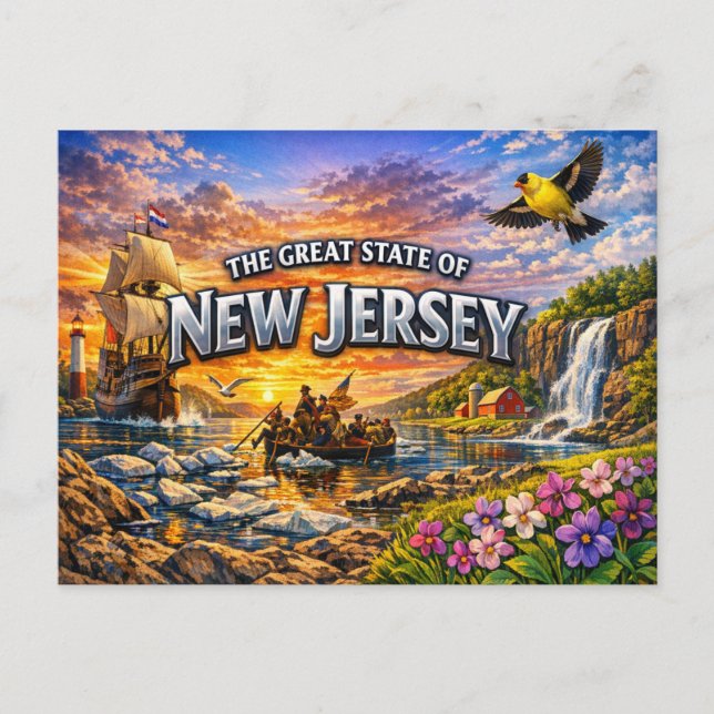 Carte postale de salutations du New Jersey  (Devant)