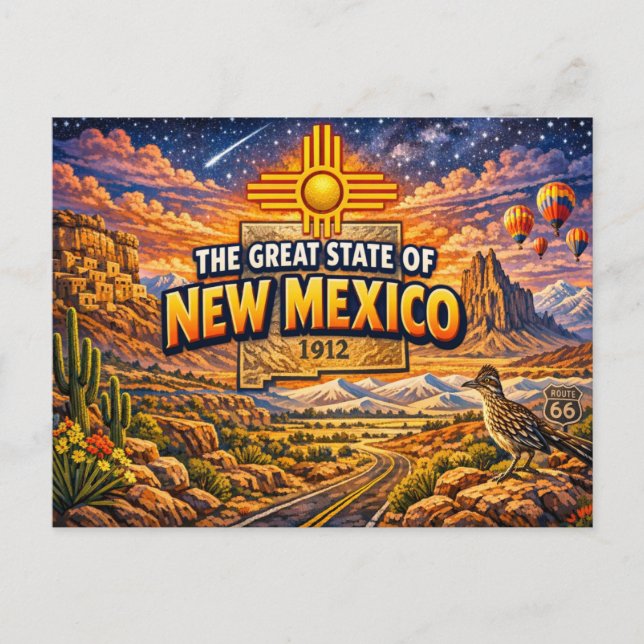 Carte postale de salutations du Nouveau-Mexique  (Devant)