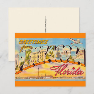 Carte postale de salutations Pensacola Floride