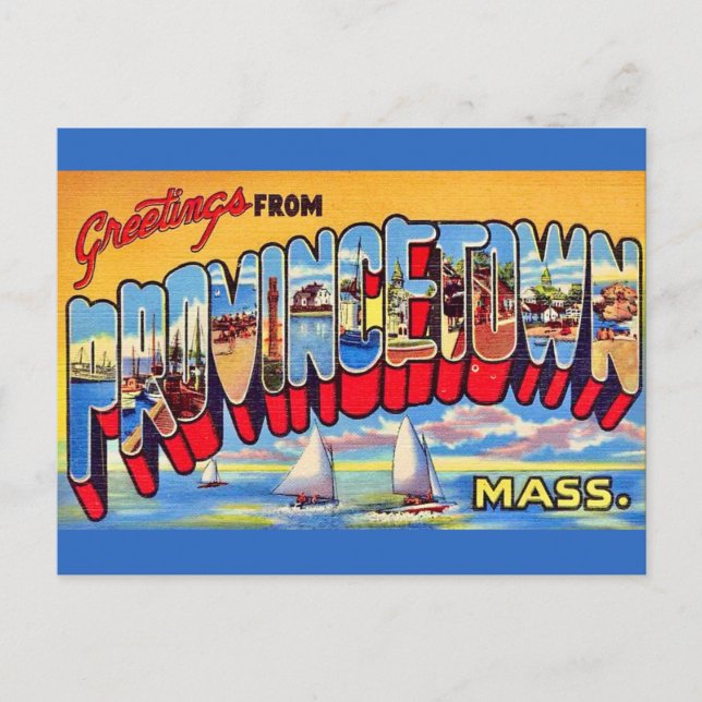 Carte postale de salutations vintage Provincetown  (Devant)