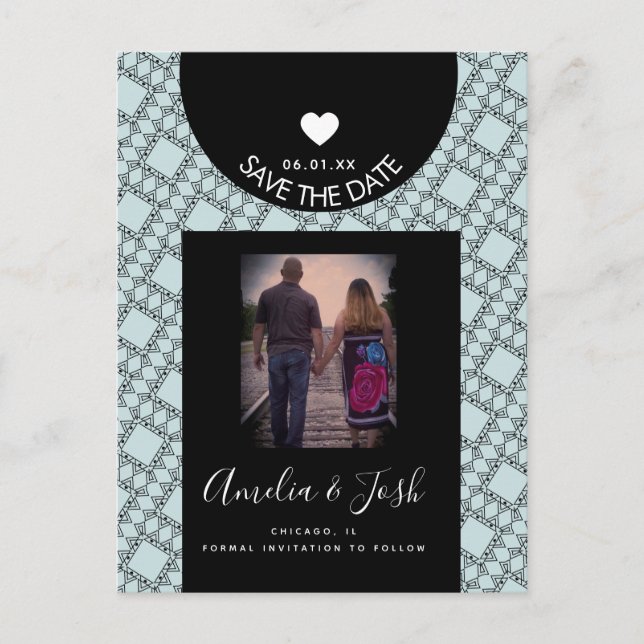 Carte postale de sauvegarde de date avec motif de  (Devant)