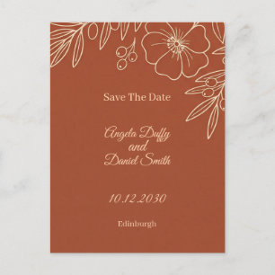 Carte postale de sauvegarde de date florale en ter