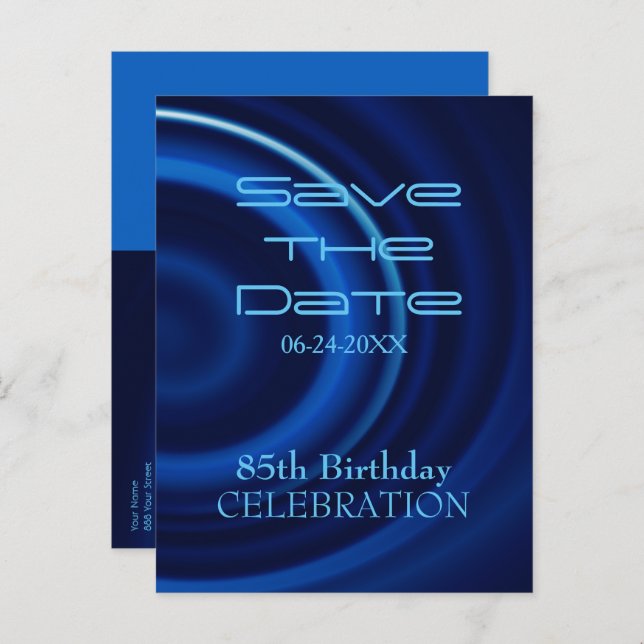 Carte postale de sauvegarde de date pour le 85e an (Devant / Derrière)