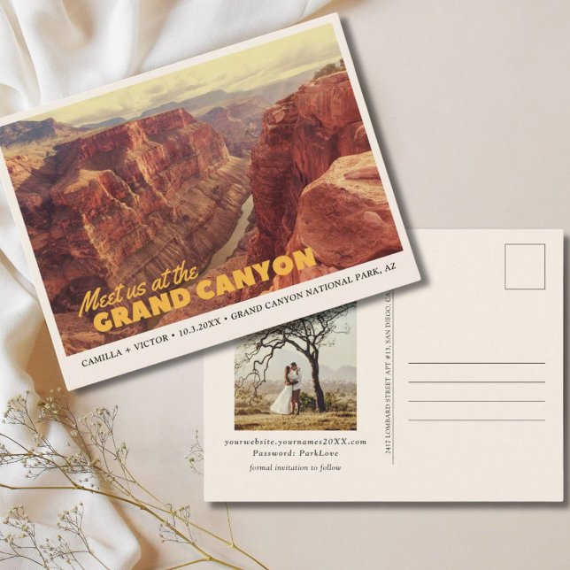 Carte postale de sauvegarde de la date du Grand Ca (Grand Canyon National Park Save the Date Postcard)
