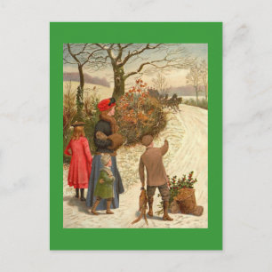 Carte postale de scène hivernale vintage
