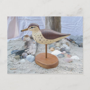 Carte postale de sculpture en bois de Sandpiper "S