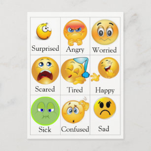 Carte postale de sentiments - PECS. Le texte peut