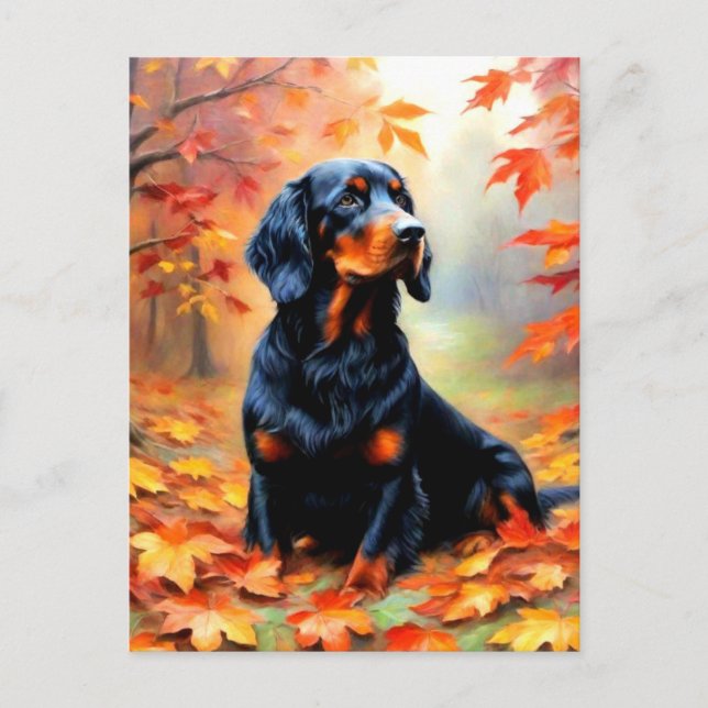 Carte postale de Setter en automne (Devant)