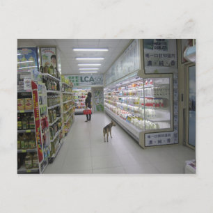 Carte postale de shopping de chien