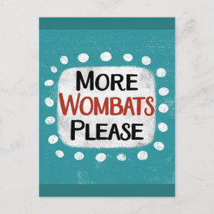 Carte postale de S'il vous plaît plus de wombats