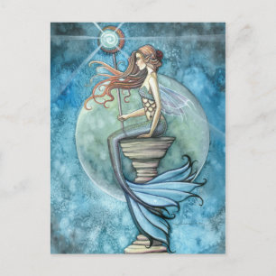 Carte postale de sirène de lune de jade