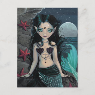 Carte postale de sirène Perle noire