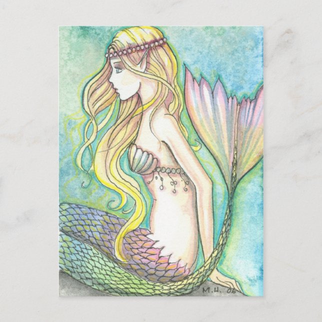 Carte postale de sirène Queue arc-en-ciel par Moll (Devant)