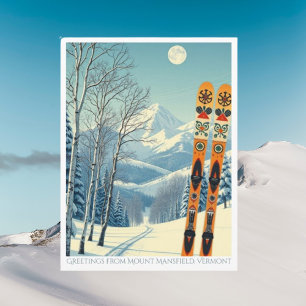 Carte postale de ski du mont Mansfield Vermont