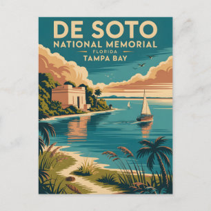 Carte Postale De Soto Affiche Vintage de la Côte du Golfe de F