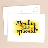 Carte postale de soumission "Le lundi doit être fa