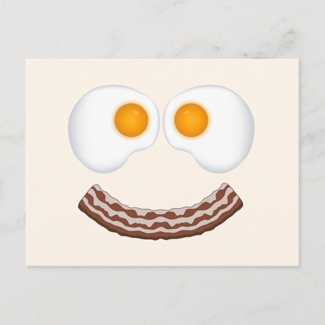 Carte postale de sourire aux œufs et au bacon (Devant)