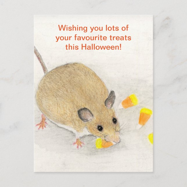 Carte postale de souris aux bonbons en forme de ma (Devant)