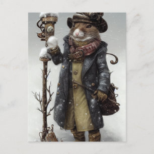 Carte postale de souris d'hiver victorienne