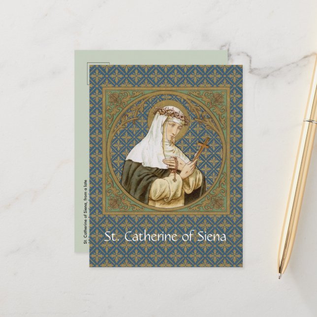 Carte postale de Ste Catherine de Sienne (BK 19) (Devant/Arrière en situation)
