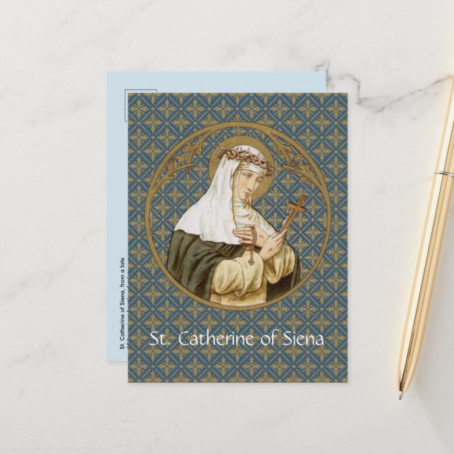 Carte postale de Ste Catherine de Sienne (BK 19) (Devant/Arrière en situation)