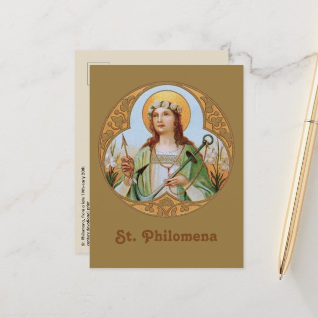 Carte postale de Ste Philomène (BK 005) (Devant/Arrière en situation)