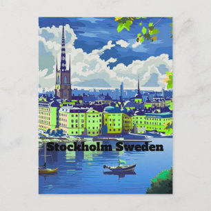 Carte postale de Stockholm Voyage Suède Carte ill