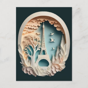 Carte postale de style faux découpage de papier de