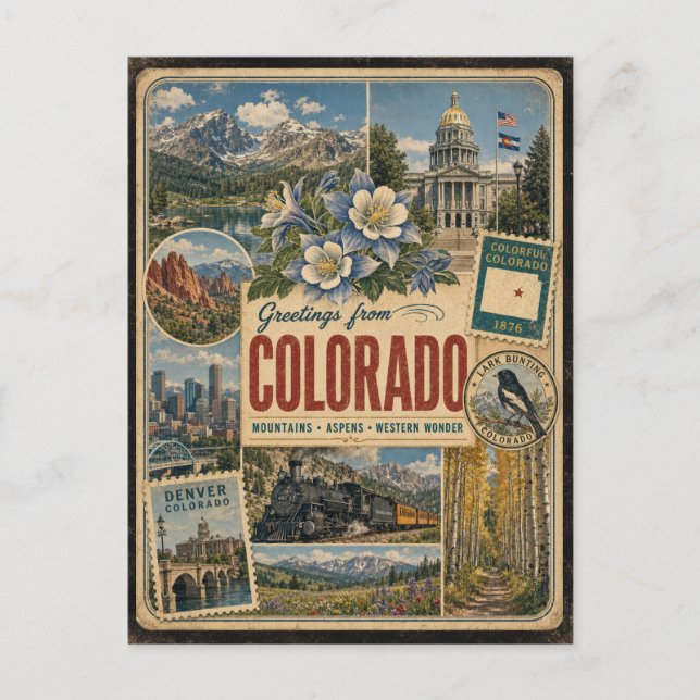 Carte postale de style vintage authentique du Colo (Devant)